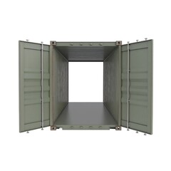 Green cargo container interior view
