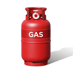 A red gas cylinder, commonly used for propane or LPG, stands ready for use in cooking or heating.