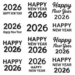 Happy New Year 2026 vector for banner, poster, logo vector