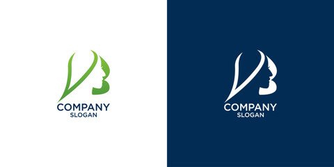 circle beauty Natural women face logo design inspiration	