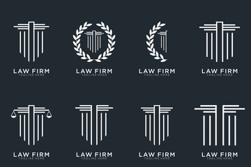 justice Law firm logo design inspiration, collection law firm logo, vector, simple, elegant