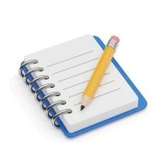 A detailed image of a spiral-bound notebook with a yellow pencil resting on the pages.