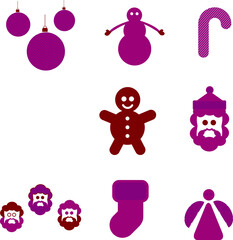 Christmas Holiday Decorations and Icons
