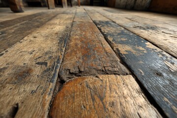 Weathered wooden floorboards