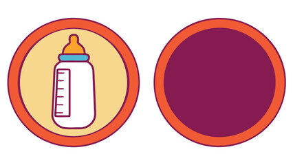 Baby Bottle and Empty Circle Icon feeding infant