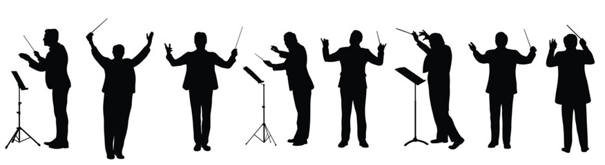 music conductor silhouette illustration set © Aqsa komal