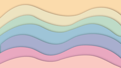 Colorful Pastel Wavy Stripes with Shadow Effect