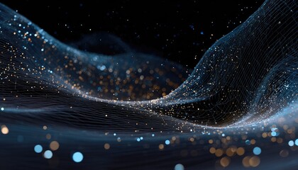 Abstract digital wave of particles
