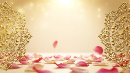 Elegant indian wedding background rose petals