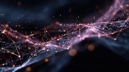 Abstract network of glowing particles (1)