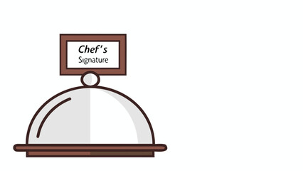 Cloche Serving Dish with Chef's Signature Sign food