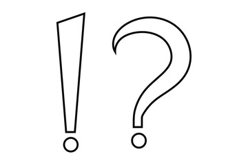 question mark and exclamation mark icon on white background, vector illustration.