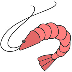red shrimp illustration