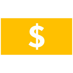 yellow silhouette simple paper money icon