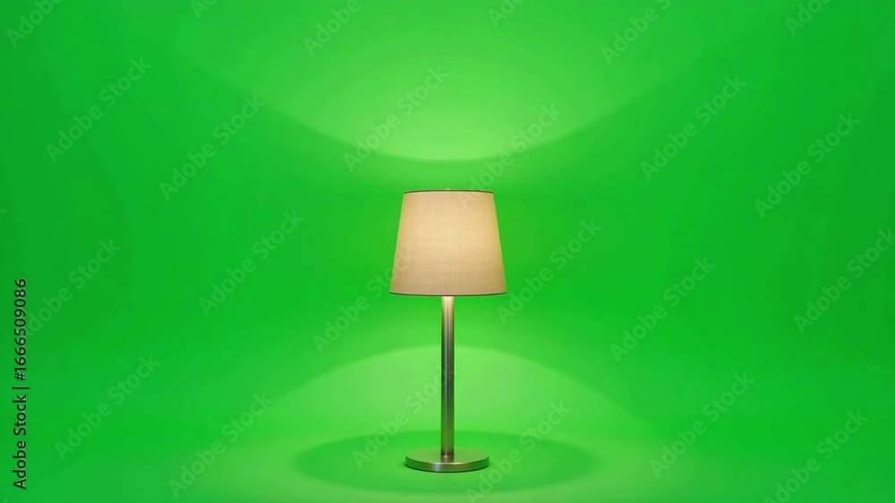 Poster animated studio lighting effect with adjustable lamp on vibrant green screen perfect for creative vi