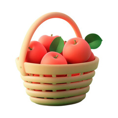 Colorful basket of fresh apples