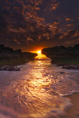 sunset on the beach at Pantai Mandrake Southwest Sumba East Nusa Tenggara Indonesia