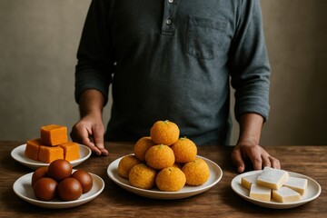 Traditional Indian sweets assortment.