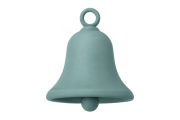 Green 3d bell ringing with transparent background