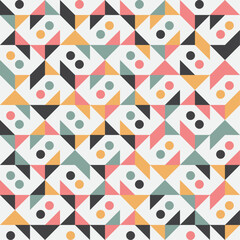 Midcentury modern style geometry, abstract geometric seamless repeating vector pattern. Perfect for textile, wallpapers or other creative projects