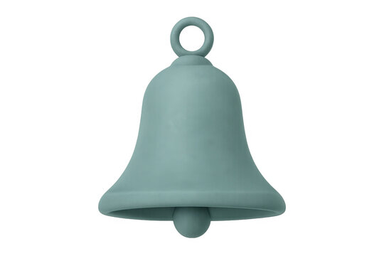 Green 3d bell ringing with transparent background