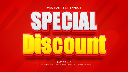 editable text effect special discount 3d style premium vector 