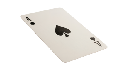 Isolated Ace of Spades Playing Card