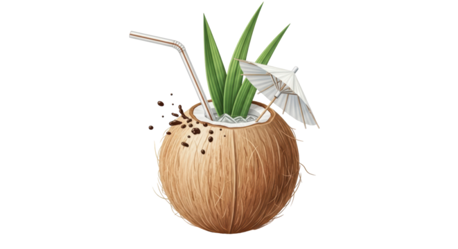 Isolated Coconut Cocktail