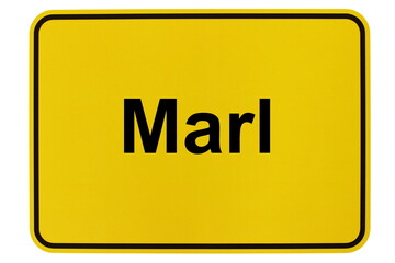 Illustration eines Ortsschildes der Gemeinde Marl in Niedersachsen	