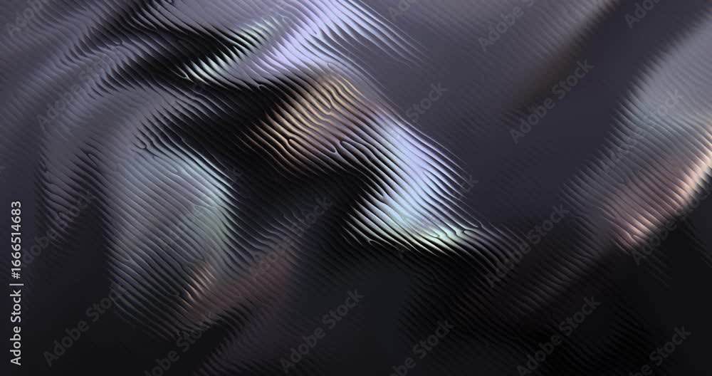 Aufkleber dark metallic wave loop futuristic abstract video background in gold and black