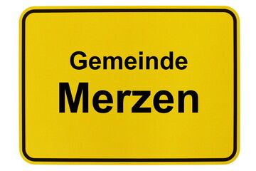 Illustration eines Ortsschildes der Gemeinde Merzen in Niedersachsen	