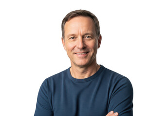 Smiling man portrait isolated on transparent background