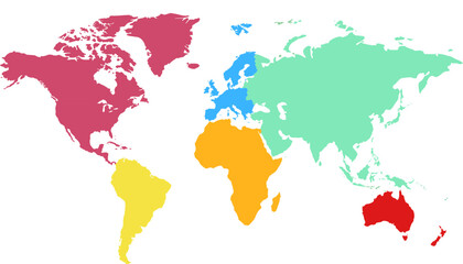 World map. Color modern vector map. Silhouette map