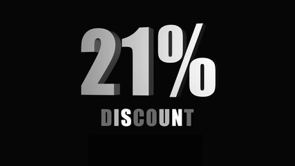 Animated visual representation of a huge discount offer displayed on a black background - Powered by Adobe