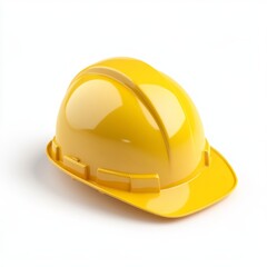 Fototapeta premium Bright yellow hard hat for construction and safety equipment
