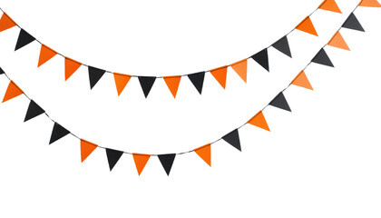 Fototapeta premium Halloween bunting, black and orange triangles.