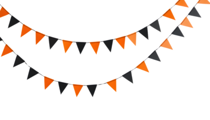 Halloween bunting, black and orange triangles.