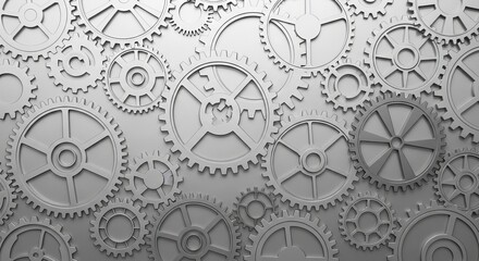 Intricate interlocking gears creating a complex mechanical pattern