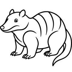 Striped Polecat Silhouette line  Art Vector