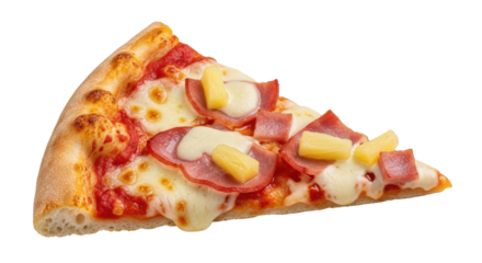 Isolated Pineapple Pizza Slice