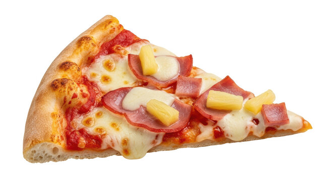 Isolated Pineapple Pizza Slice