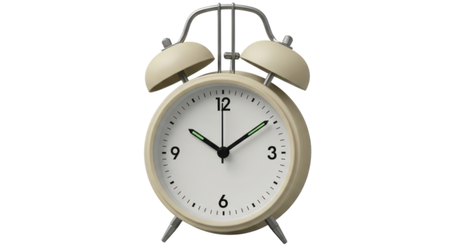 Isolated Beige Alarm Clock