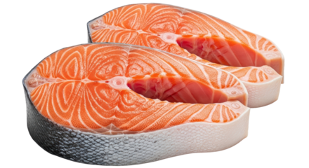 Isolated Salmon fillets