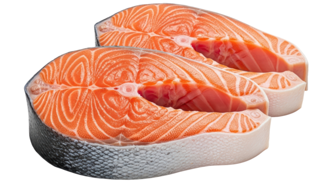 Isolated Salmon fillets