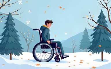 December 3 World Disabled Day. international day for people with disabilities illustration generative ai. High quality