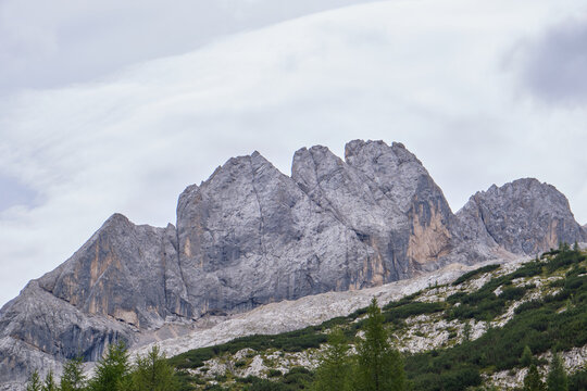 Marmolada, Italian Alps. Amazing summer landscape of Dolomite Mountain Peaks