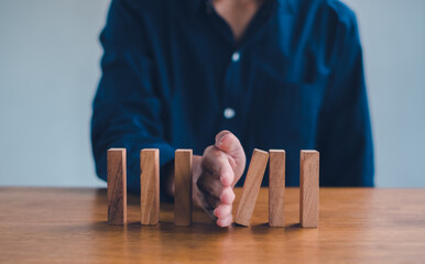 Business planning crisis effect or risk protection concept, business solution and intervention.