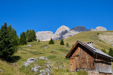 View of Fuciade Valley in the Dolomites