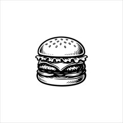 hot burger hand drawn illustration artwork	