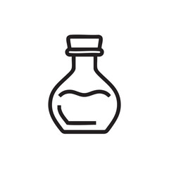 An icon of a bottle with liquid inside.